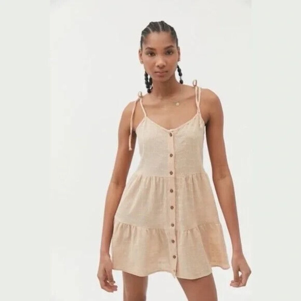 Urban Outfitters Renewal Remnants Eyelet Button-Front Mini Dress NWT  sz M